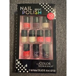 The Color Workshop Nail Bright Polish Set 10 Piece Multi Color Mini‎ Collection